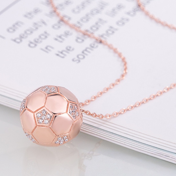 Rose Gold Pearl Football FIFA World Cup 2026 Collarbone Necklace