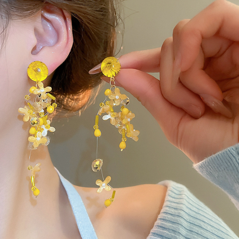 Bohemian Yellow Tassel Earring