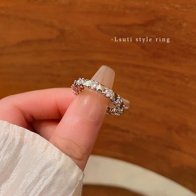 Silver Full CZ Eternity Open Ring