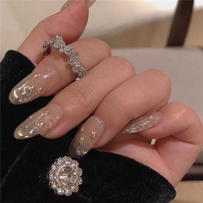 Silver Crystal Bow Knot Cluster Ring