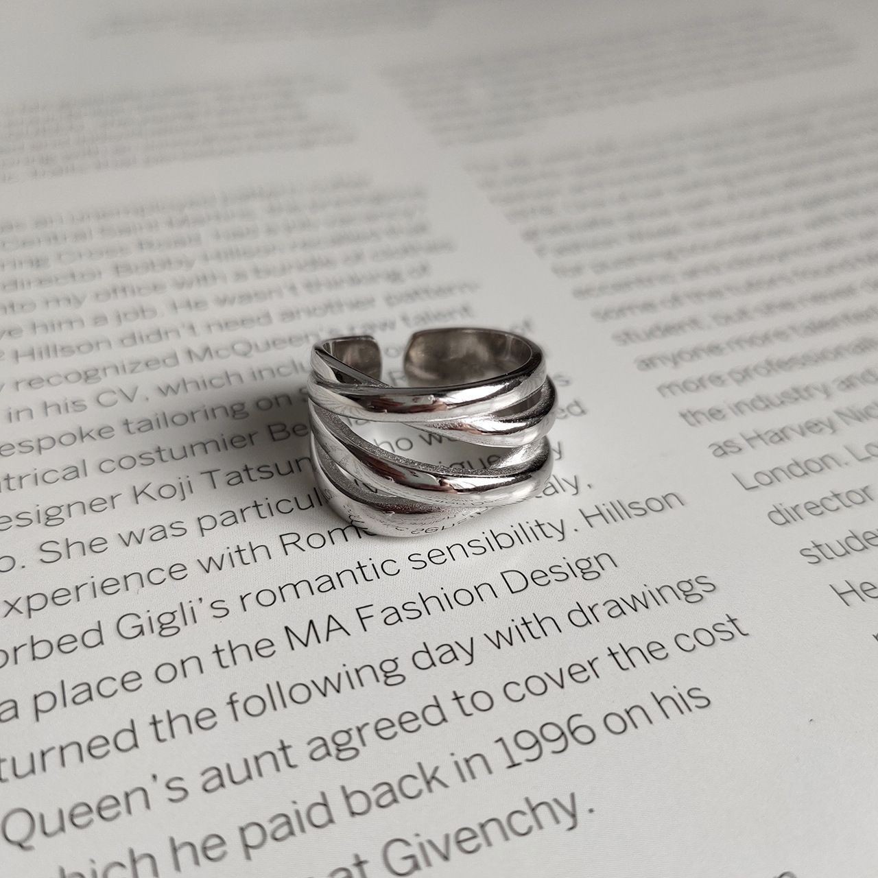 Triple Weave Wide Open Ring