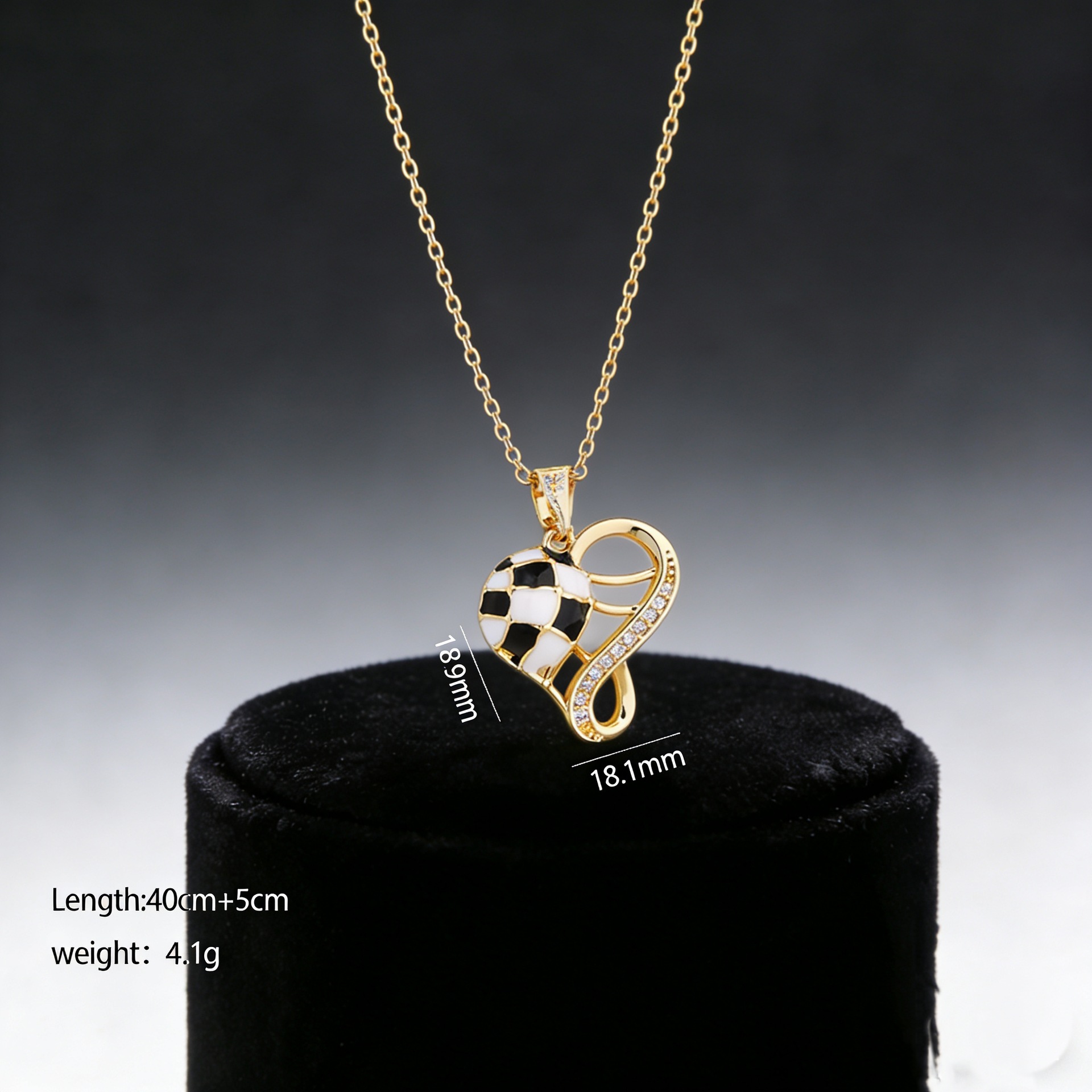 Black Alloy Heart & Football FIFA World Cup 2026 Pendant Necklace
