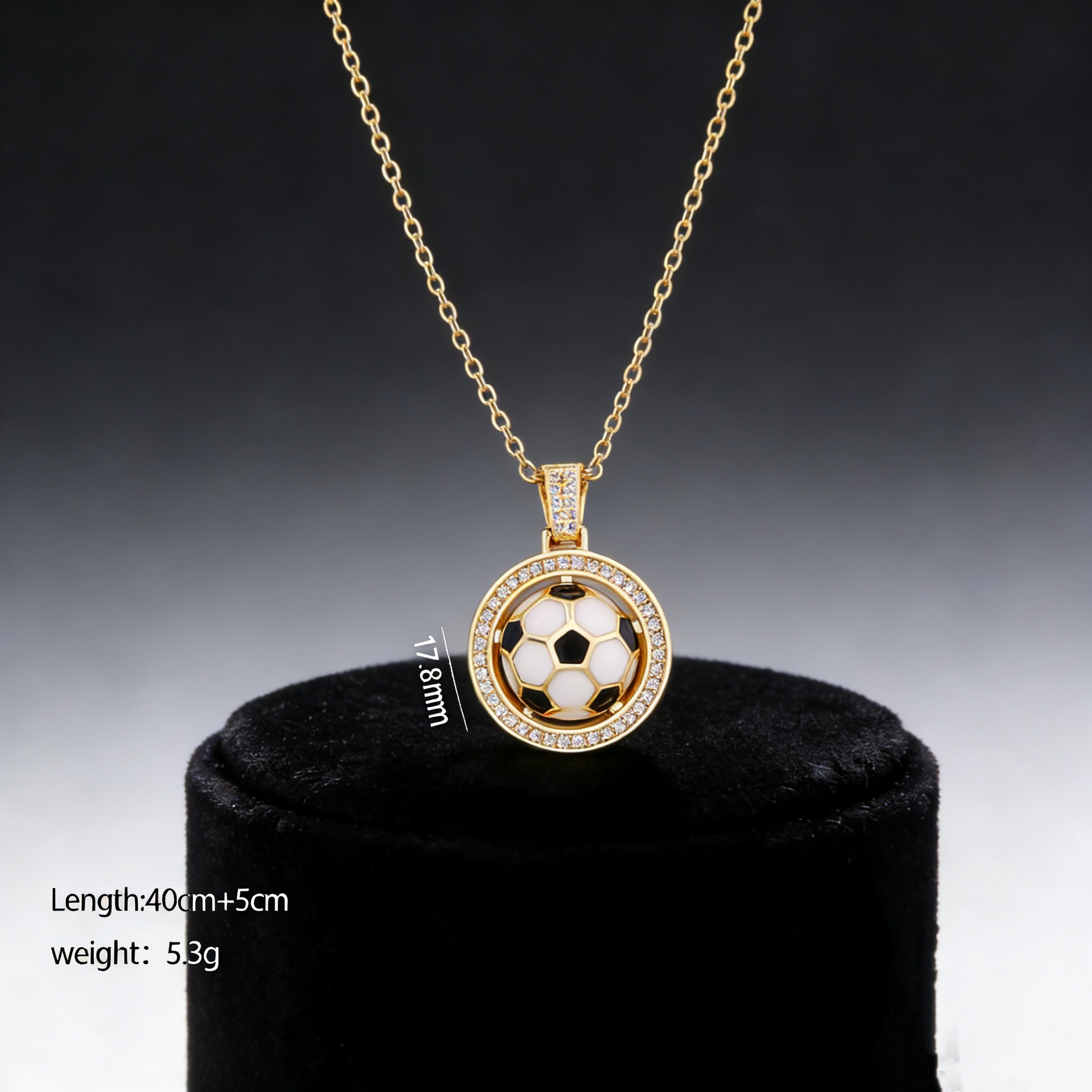 Bronze Alloy Heart & Football FIFA World Cup 2026 Pendant Necklace