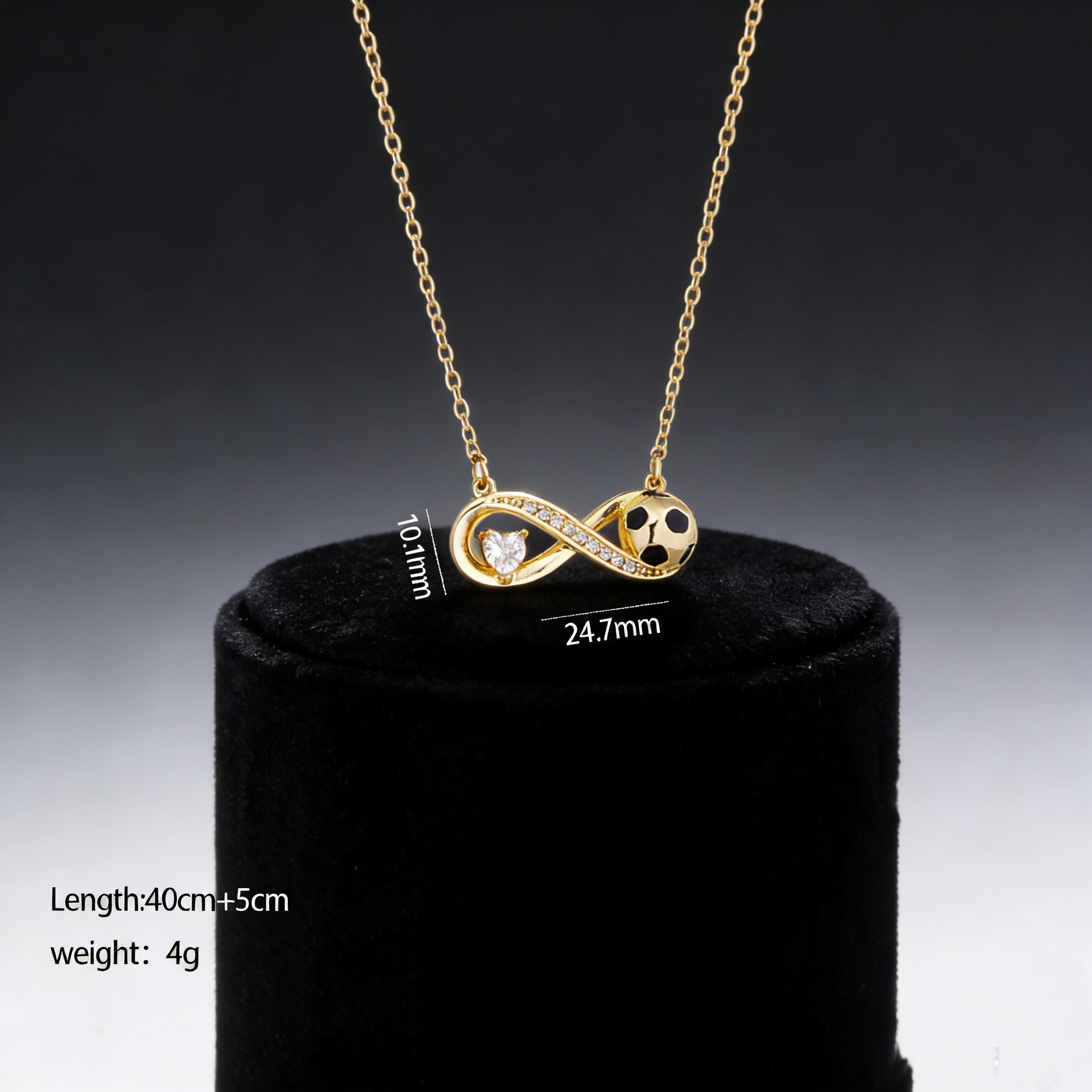 Two-Tone Alloy Heart & Football FIFA World Cup 2026 Pendant Necklace