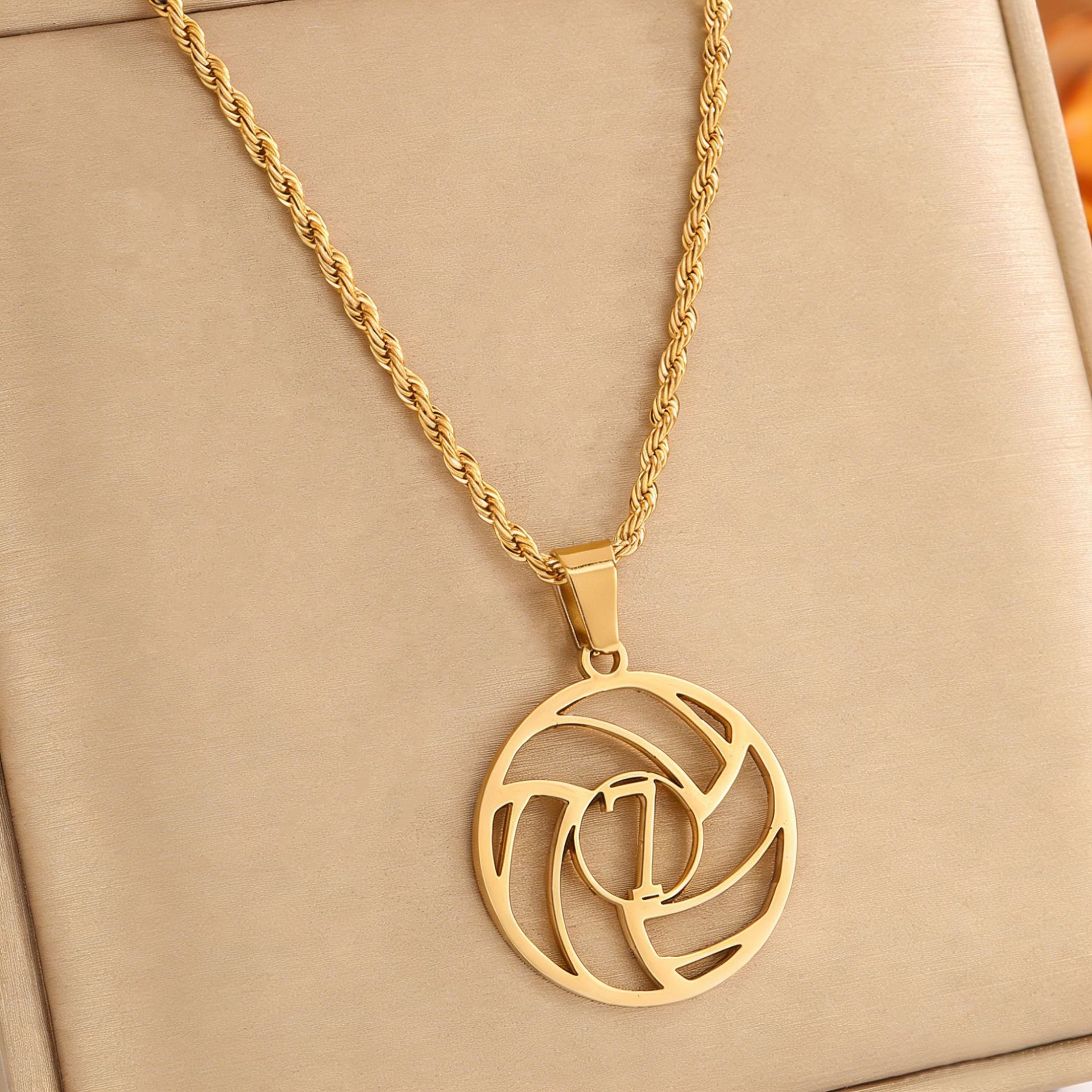 Gold No.7 Crystal Football FIFA World Cup 2026 Pendant Necklace