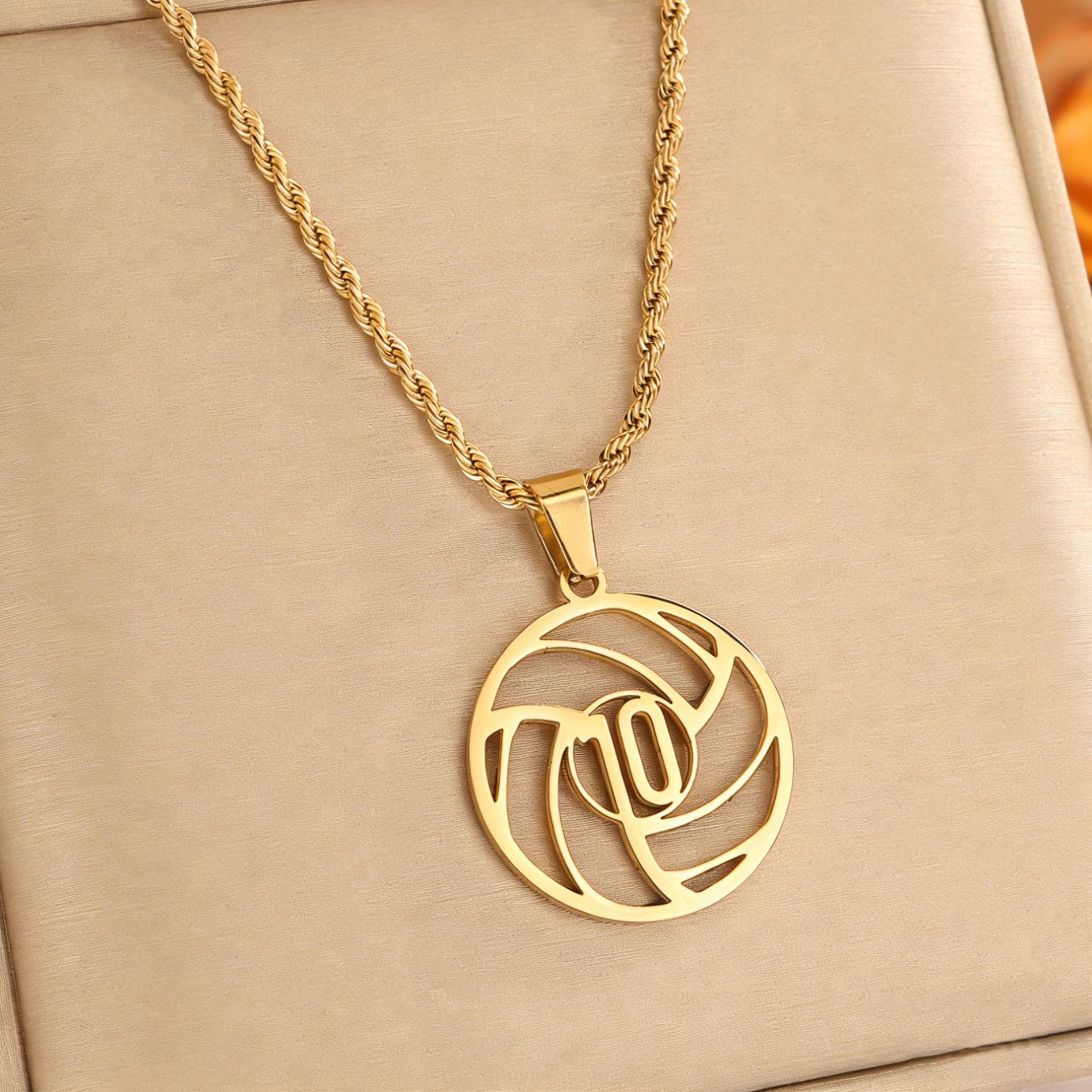 Gold No.10 Crystal Football FIFA World Cup 2026 Pendant Necklace