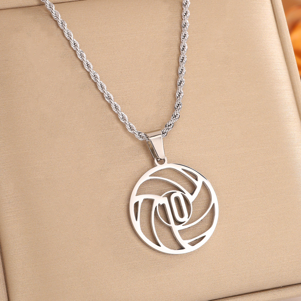 Silver No.10 Crystal Football FIFA World Cup 2026 Pendant Necklace