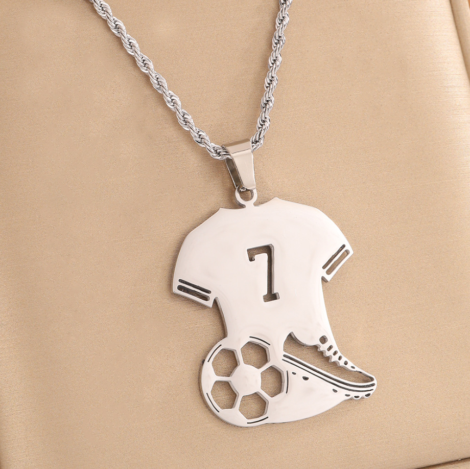 Silver No.7 Portugal Ronaldo FIFA World Cup 2026 Jersey Pendant Necklace
