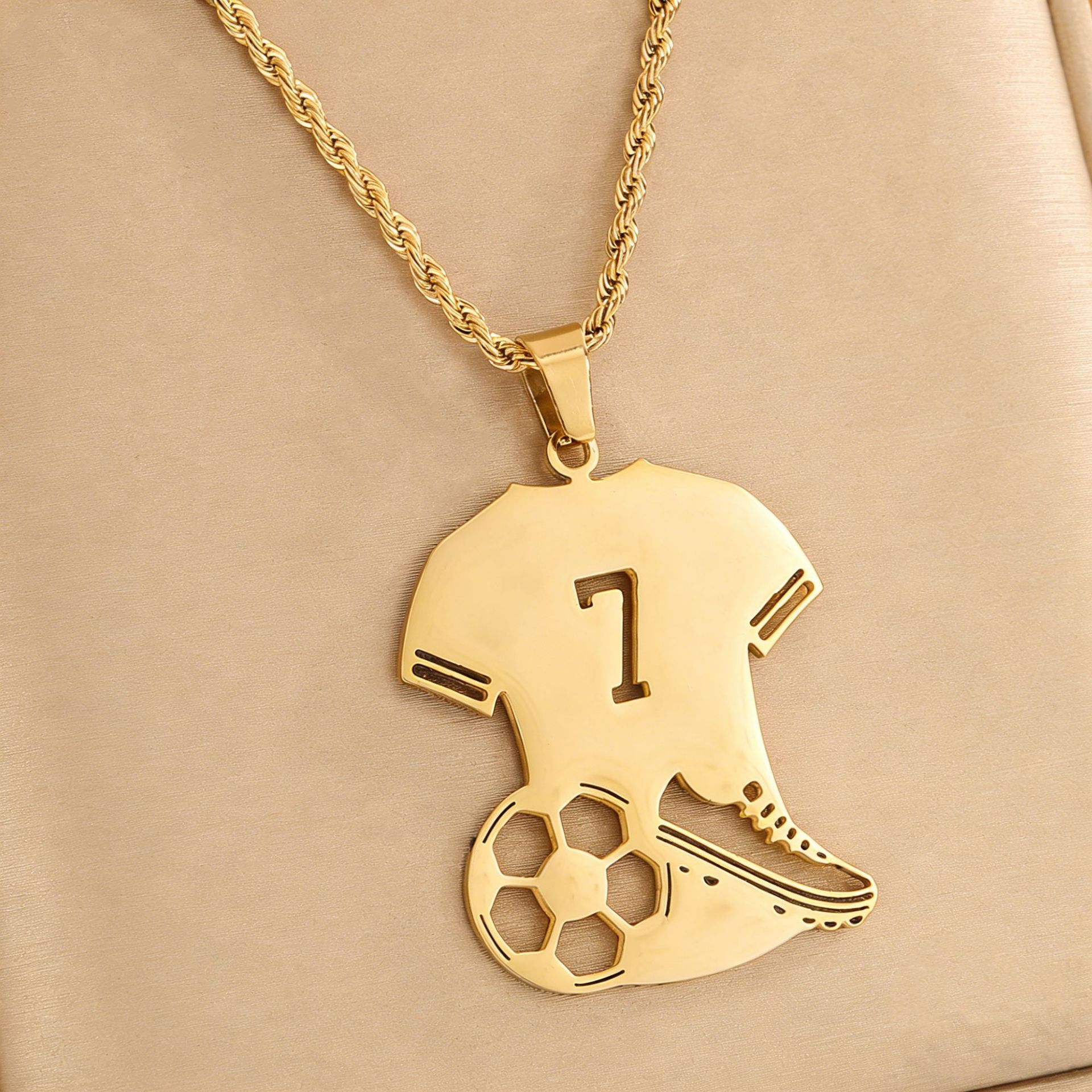 Gold No.7 Portugal Ronaldo FIFA World Cup 2026 Jersey Pendant Necklace