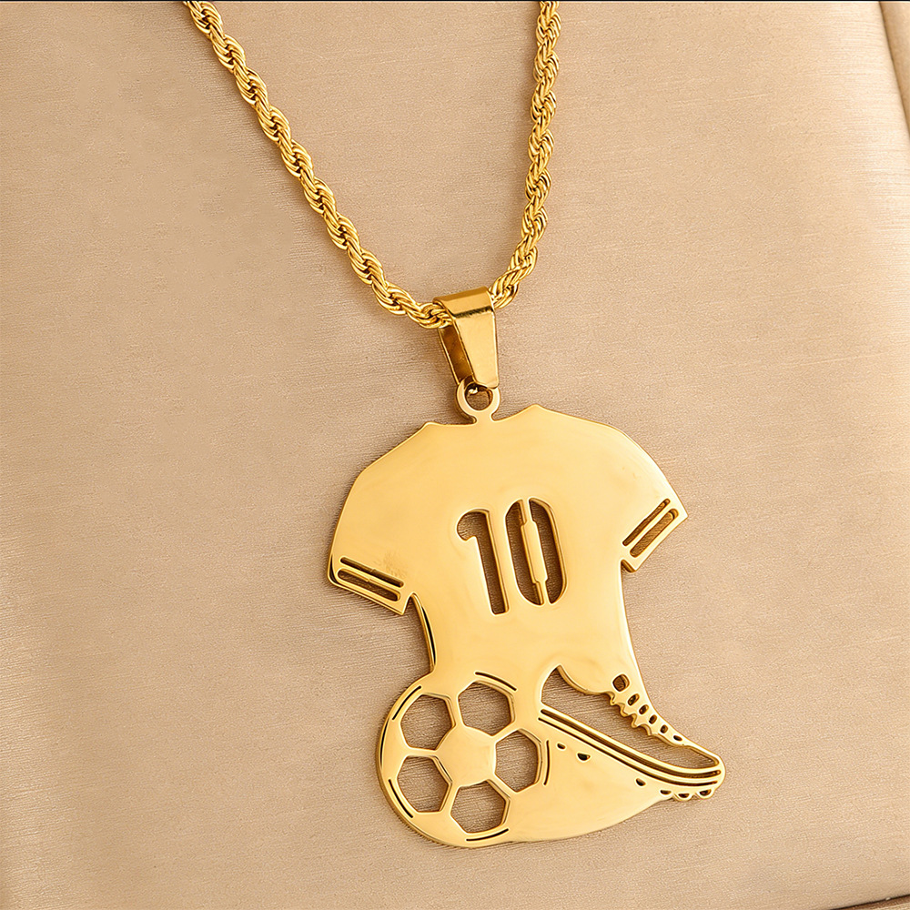 Gold No.10 Argentina Messi FIFA World Cup 2026 Jersey Pendant Necklace