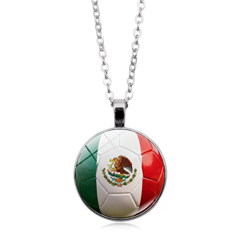 Mexico Flag Football FIFA World Cup 2026 Pendant Necklace