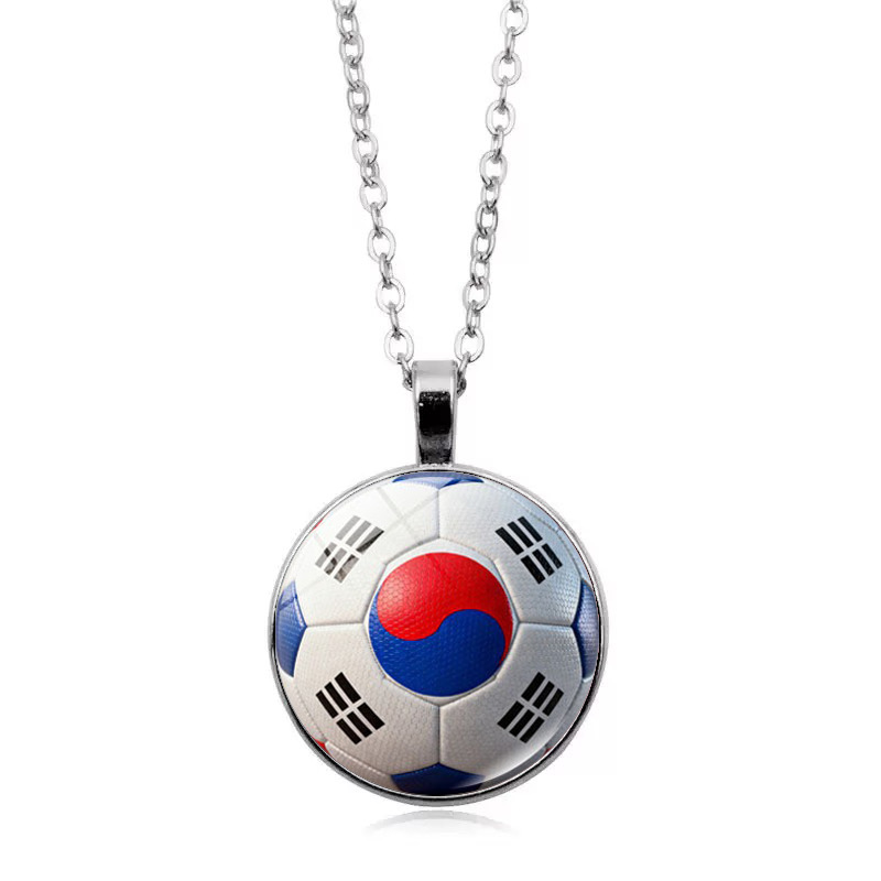 South Korea Flag Football FIFA World Cup 2026 Pendant Necklace