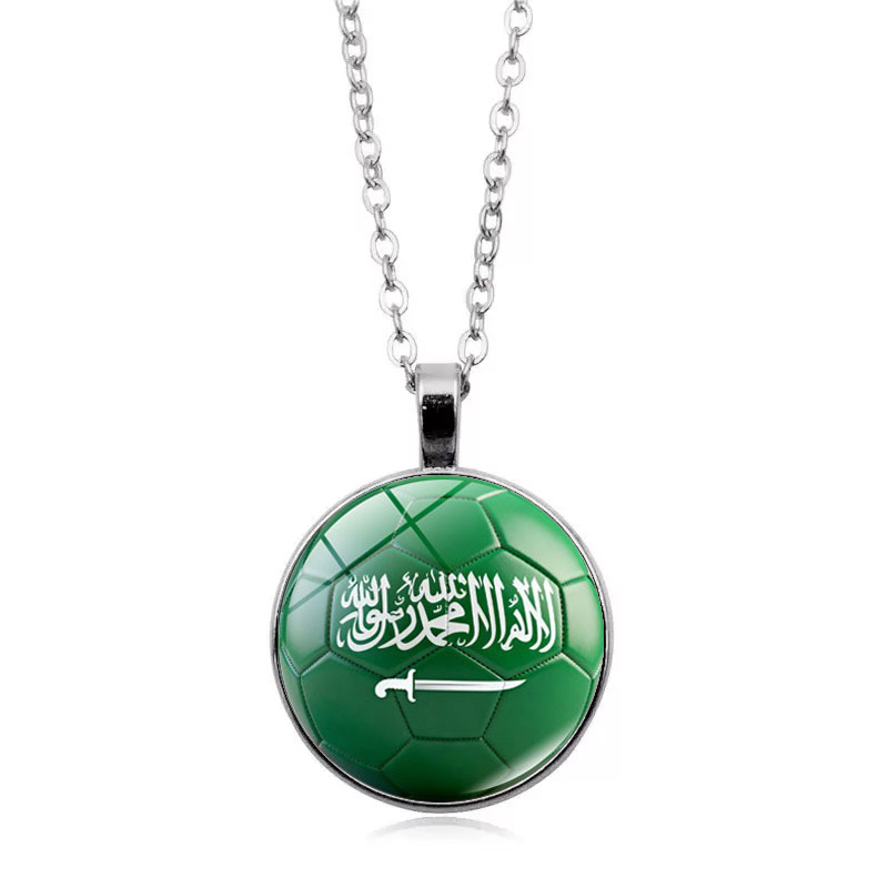 Saudi Arabia Flag Football FIFA World Cup 2026 Pendant Necklace
