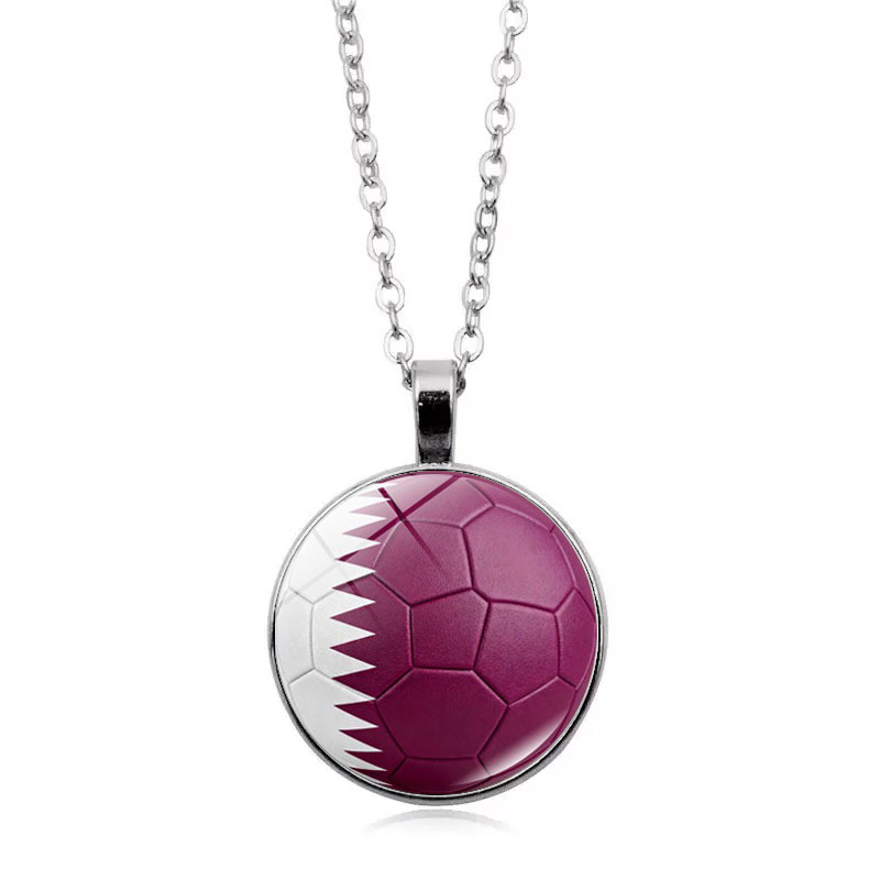 Qatar Flag Football FIFA World Cup 2026 Pendant Necklace