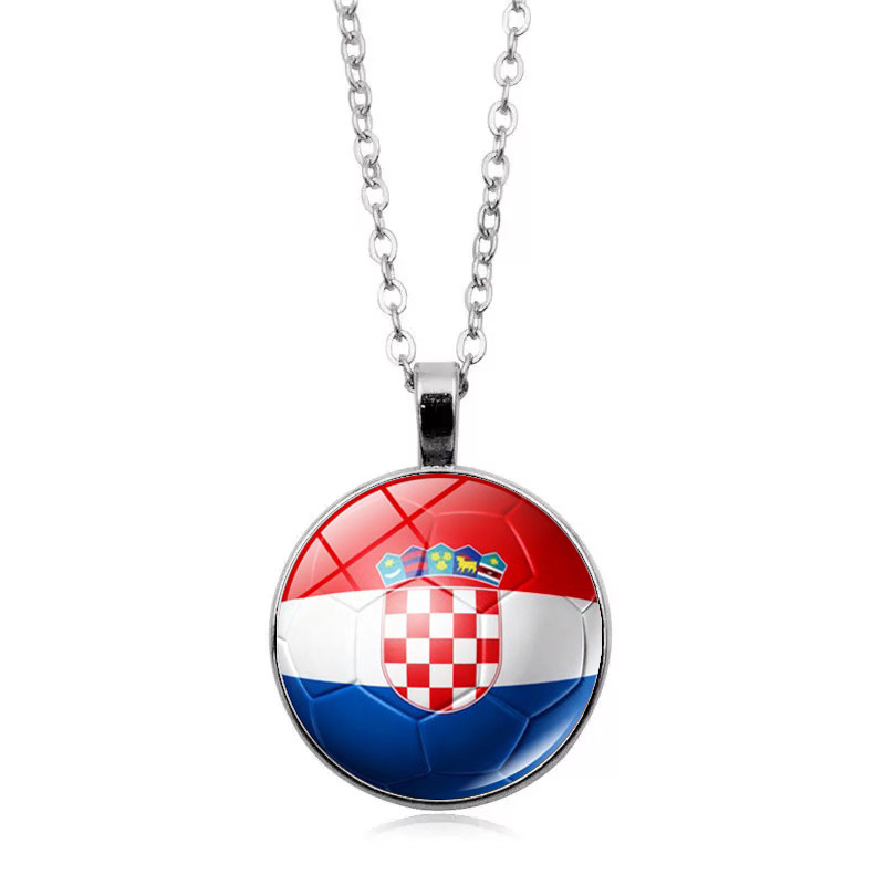 Croatia Flag Football FIFA World Cup 2026 Pendant Necklace