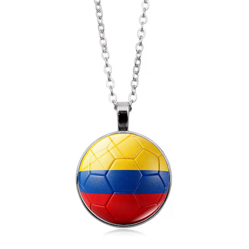 Colombia Flag Football FIFA World Cup 2026 Pendant Necklace