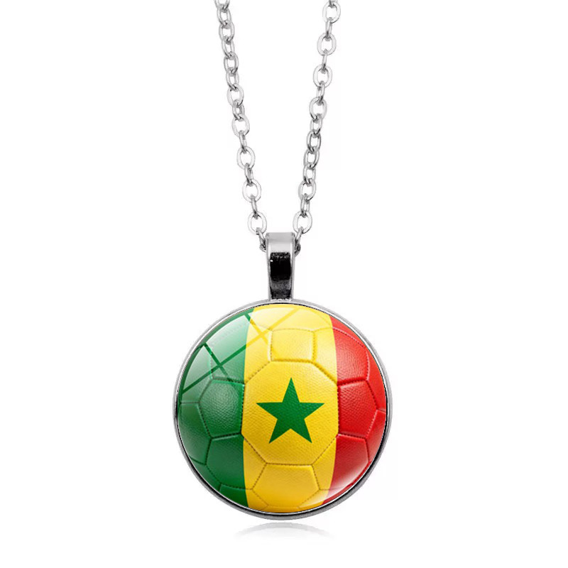 Senegal Flag Football FIFA World Cup 2026 Pendant Necklace