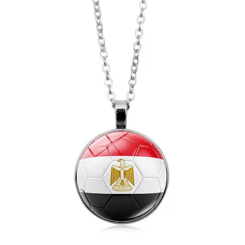 Egypt Flag Football FIFA World Cup 2026 Pendant Necklace