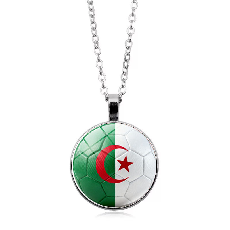 Algeria Flag Football FIFA World Cup 2026 Pendant Necklace