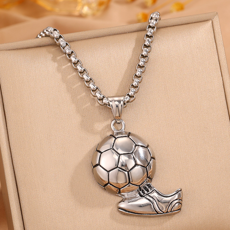 Silver Crystal Kicking Foot FIFA World Cup 2026 Pearl Chain Pendant Necklace
