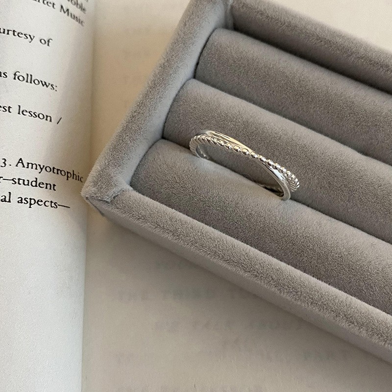Twisted Rope Millgrain Silver Ring