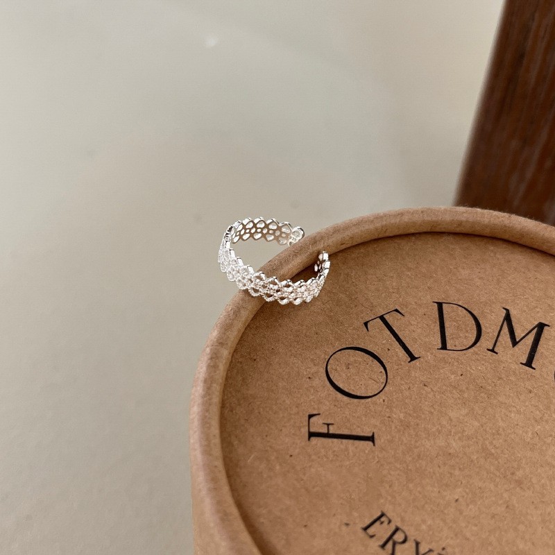 Daisy Link Double Row Silver Ring