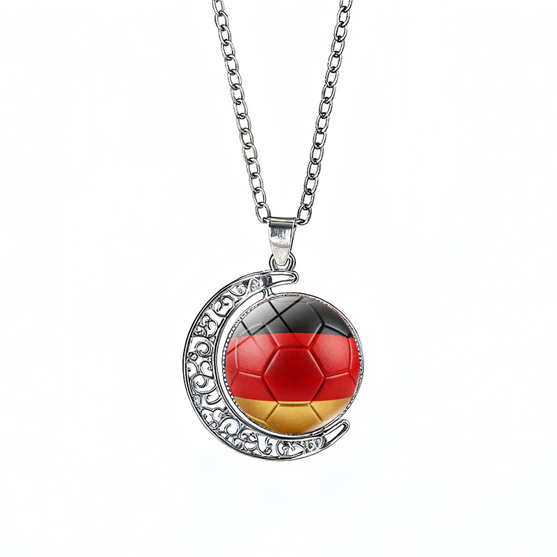 Germany Flag Spinning Moon FIFA World Cup 2026 Sweater Chain Necklace