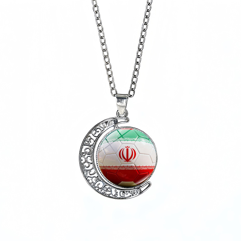 Iran Flag Spinning Moon FIFA World Cup 2026 Sweater Chain Necklace